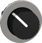 Head for selector switch, Harmony XB4, chromium, black knurled knob, flush, 30mm, 2 positions, stay ZB4FD29 | 3606489581275