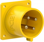 CEE-flanged plug 4x32A (3P+PE) 4h IP44 yellow 70x70 624-4 | 9003399068188