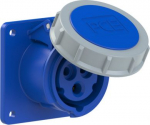 CEE-flanged socket 3x16A (2P+PE) 6h IP67 TT 75x75 blue 3132-6TT | 9003399644405