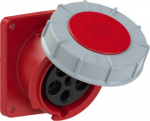 CEE-flanged socket 5x63A(3P+N+PE) 6h IP67 106x110 sloping red POWER TWIST 435-6FD | 9003399199950