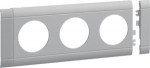 Frontplate 3-gang socket outlet for 80mm lid stackable halogen light grey GB080307035 | 4012740909877