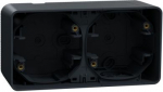 Surface mounted box, 2-gangs., horizontal, grey, Mureva Styl MUR37914 | 3606480789885