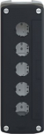Dark grey empty enclosure lid with light grey base - 5 cut-outs XALD05 | 3389110114843