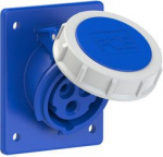 CEE-flanged socket 3x16A (2P+PE) 6h IP67 80x97, blue, sloping 4132-6f8 | 9003399143151