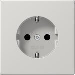 Socket outlet 16A/250V, grounded, screwless, light grey, LS LS1520LG | 4011377062931