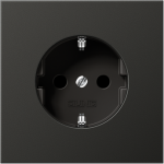 Metal socket outlet 16A/250V, grounded, with child protection, screwless, anthracite, LS AL1520KIAN | 4011377063112