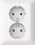 302EUJ-916 Double Socket outlet, 16A, White, Saga 2TKA00004980 | 6438199011004
