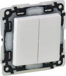 2-gang one-way switch Valena Life - 10 AX - 250 V - IP44 - white 752155 | 3414970459503