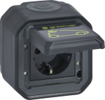 PLEXO GERMAN STANDARD SOCKET OUTLET FOR ELECTRIC VEHICULE - ANTH - SURFACE 069708L | 3414972567688