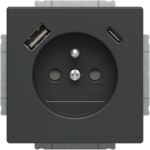 Socket Safety Shutter with USB A/C anthracite - Platform 63 2CKA002017A1913 | 4011395329566