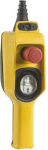 Pendant control station, Harmony XAC, plastic, yellow, 1 2 directional push button, 1 emergency stop XACD22A0105 | 3389110655933
