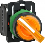 Illuminated selector switch, Harmony XB5, grey plastic, orange handle, 22mm, universal LED, 2 positi XB5AK125M5 | 3389110903621