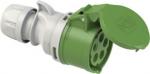 CEE connector 5x32A (3P+N+PE) 10h IP44 SHARK with cap green 225-10 | 9003399163401