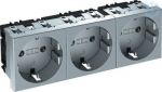 STD-D03 3 set socket outlet, grey, straight 6120052 | 4012196047390