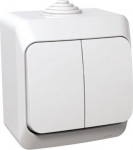 2 gang one way switch with locator light IP44 white Cedar Plus WDE000551 | 3303432400262