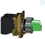 Green complete illuminated selector switch &Oslash;22 2-position stay put 1NO+1NC 230V. range of product: Harmony XB4 - device short name: XB4 - fixing collar material: zamak - mounting diameter: 22 mm - shape of signaling unit head: round - contacts type a ...