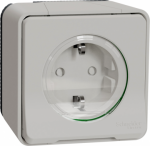 Socket-outlet, 2P+E, shutters, IP55, 16A, 250V, white, Mureva MUR39034 | 3606480789618