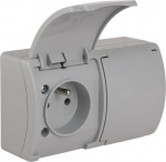 VG-162-03 Koala Gniazdo podw&oacute;jne z uziemieniem (2x2P+Z) n/t IP44 popiel z klapką popiel 61.382 | 5901769016088