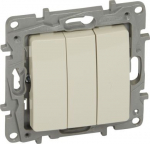 One-way switch Niloe - 3-gang - 10 AX - 250 V - screw terminals - ivory 764603 | 3414970683984