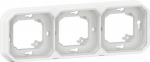 PLEXO 3 GANG HORIZONTAL AND VERTICAL FLUSH MOUNTING SUPPORT FRAME - WHITE 069698L | 3414971881693