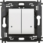 Double wireless light switch with 2 buttons to control 2 different connected devices for lights. BT-N4003DCW | 8005543651810