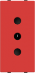 Color: Red.   Rated voltage: 250 Vac.   Rated current: 10A.   Type L: 2P + E / P11.   Shuttered for child safety.   Screw terminals.   Size: 1 module. 2CLA213310N7001 | 8427238229539