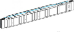 Straight distribution length, Canalis KTA, aluminium, 1000A, 3L+N+PE, fixed length 2m, 1 outlet, RAL KTA1000ED4201 | 3606481287472