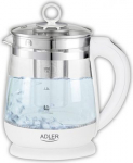 Electric Kettle AD 1299, 2200 W, 1.5 L, Glass/Stainless steel, White AD 1299 | 5903887804615