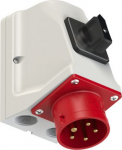 CEE-wall mounted plug 5x16A (3P+N+PE) 6h IP44 red, with switch 75615-6 | 9003399073540
