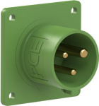 CEE-flanged plug 3x16A (2P+PE) 10h IP44 green 70x70 613-10 | 9003399065989