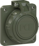 Flanged SCHUKO socket with lid 3x16A, 250V, 75x75 IP68, green Nautilus 20352-8UC | 9003399277269
