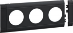 Frontplate 3-gang socket outlet for 80mm lid stackable halogen graphit balck GB080309011 | 4012740909907