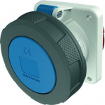 63A4P 9H230V panel mounted receptacle TA, IP 67  with frame terminal and X-CONTACT 1123A | 4015394007524