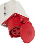 Wall socket outlet 5x16A (3P+N+PE) IP44 compact, red 115-6k | 9003399020063