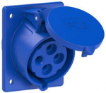 CEE-flanged socket 4x32A (3P+PE) 9h IP44 80x97 blue, sloped 424-9 | 9003399641176