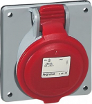 Panel mounting socket P17 - inclined outlet - IP44 - 380/415 V~ - 32 A - 3P+N+E 555289
