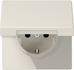 Socket outlet with hinged lid, 16A/250V, grounded, with child protection, screwless, beige, LS LS1520KIKL | 4011377064249