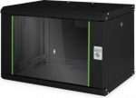 Digitus | Wall Mounting Cabinet | DN-19 07-U-SW | Black | IP protection class: IP20; Front door: Glass door, single opening; Cabinet type: Wall mounting cabinet; Equipment mounting depth min.-max.: 305-370 mm; Load capacity: 100 kg; Dimensions 420 x  ...