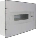 Rozdzielnica natynkowa na 12 p&oacute;l, Stopień ochrony IP40, Klasa ochronności II, Ochrona przed uderzeniem IK07, Napięcie izolacji Uni -500V , Napięcie robocze Unr-400V ,Prąd znamionowy 100A. Zgodnie z normą PN-EN 62208-2011 24.112 | 5901769019553