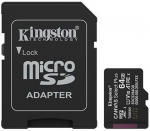 MEMORY MICRO SDXC 64GB UHS-I/W/ADAPTER SDCS3/64GB KINGSTON SDCS3/64GB | 740617348408