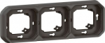 PLEXO 3 GANG HORIZONTAL AND VERTICAL FLUSH MOUNTING SUPPORT FRAME - ANTHRACITE 069608L | 3414971880016