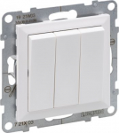 SUNO 3-GANG ONE-WAY SWITCH 10AX SCREW TERMINALS WHITE 721103 | 3414972042024