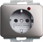 Busch-Protector&reg; SCHUKO&reg; socket insert with Neon lamp /Red with screw terminals platinum - alpha 2CKA002011A3819 | 4011395078693