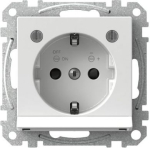 Socket-outlet, Exxact, 2P + E, 16A, side earth, with shutter, white WDE002333 | 3606480203565