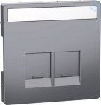 Cen.pl. 2-gng w. labeling field f. Schneider Electric RJ45-Connctr. ss MEG4574-6036 | 4042811197346