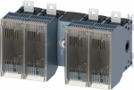Switch disconnector with fuse 400 A, Size 4, 4-pole for LV HRC fuse Sz. 1 and 2 Front operating mechanism center Basic unit without handle flat terminal 3KF switch disconnector with fuses as main, EMERGENCY STOP or maintenance switch. Depending on th ...