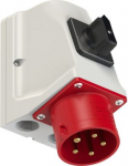 CEE-wall mounted plug 5x32A(3P+N+PE) 6h IP44 red, with switch 75625-6 | 9003399056536