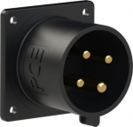 CEE-flanged plug 4x32A (3P+PE) 7h IP44 TT black 70x70 624-7 | 9003399068270