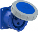 CEE-flanged socket 3x32A (2P+PE) 6h IP67 TT 75x75 blue 3232-6TT | 9003399590450