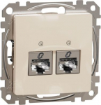 2xRJ45 data outlet CAT6A STP beige Sedna Design SDD112467S | 3606481466457